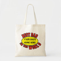 Best Dad in the World Customise Father's Day Canvas Bag