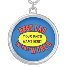 Best Dad in the World Customise Father's Day Personalised Necklace