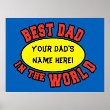 Best Dad in the World Customise Father's Day Print