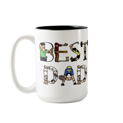 Best Dad Sports Fun Text Coffee Mugs by AtoZunme