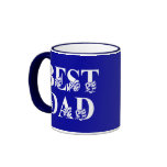 Best Dad with Flags White Text Coffee Mugs