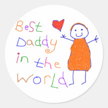 Best Daddy in the World Round Stickers