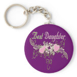 Best Daughter Swirling Hearts Key Chain