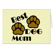 Best Dog Mum Card and Post Card with Dog Paws