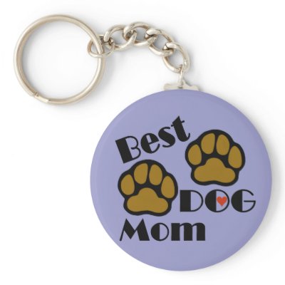 Best Dog Mum Key Chain with Dog Paws Merchandise by janbalaya