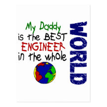 Best Engineer In World 2 (Daddy) Post Card