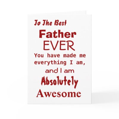 Best Father Ever Funny Father Card by lollypopgirrrl