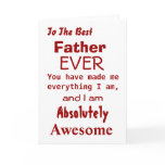 Best Father Ever Funny Father Card