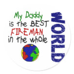 Best Fireman In World 2 (Daddy) Round Sticker