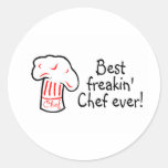 Best Freakin Chef Ever Round Stickers
