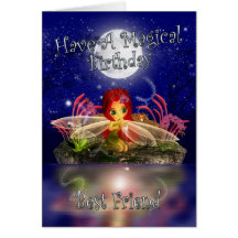 Best Friend Birthday Card - Cute Little Fairy - Wa