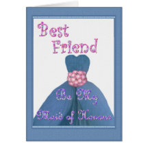 BEST FRIEND Maid of Honour PERIWINKLE Dress Cards