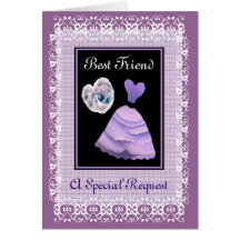 BEST FRIEND Maid of Honour -  PURPLE Gown Cards