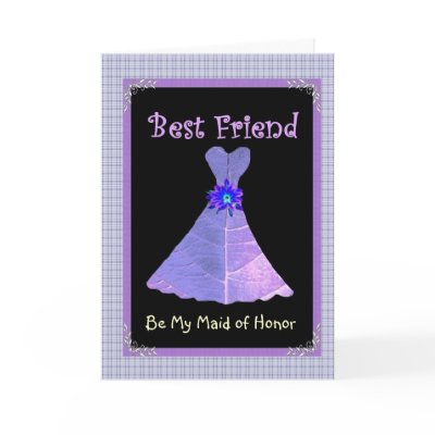 BEST FRIEND - Maid of Honour Purple Gown Plaid Tri by JaclinArt