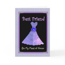 BEST FRIEND - Maid of Honour Purple Gown Plaid Tri