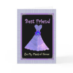 BEST FRIEND - Maid of Honour Purple Gown Plaid Tri cards