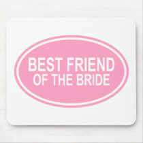 Best Friend of the Bride Wedding Oval Pink Mouse Pads