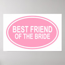 Best Friend of the Bride Wedding Oval Pink Print