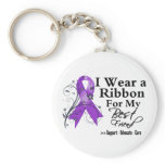 Best Friend Purple Ribbon - Pancreatic Cancer Keychain