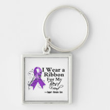 Best Friend Purple Ribbon - Pancreatic Cancer Key Chains