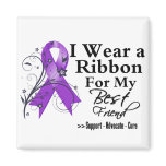 Best Friend Purple Ribbon - Pancreatic Cancer Fridge Magnet
