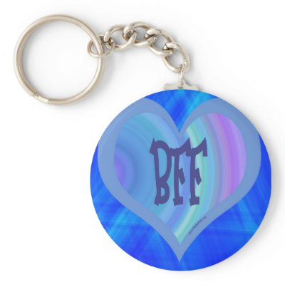 BEST FRIENDS BLUE HEART KEYCHAINS by artworkbydarlene