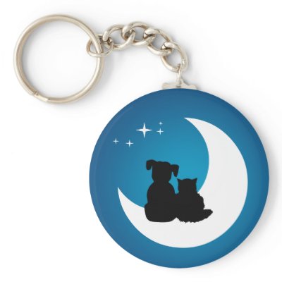 Best Friends - Cat And Dog keychain by BluePlanet