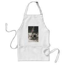 Best Friends, Children on Skis on Christmas Day Aprons