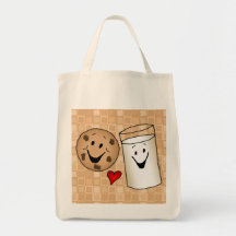 Best Friends, Cookies Love Milk Grocery Tote Tote Bags