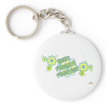 Best Friends Forever Blue Yellow Flowers Keychain