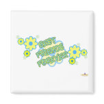 Best Friends Forever Blue Yellow Flowers Magnet