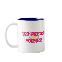 Best Friends Forever Orange Pink Flowers Coffee Mugs
