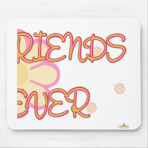 Best Friends Forever Orange Pink Flowers Part 2 Mouse Mats