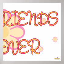 Best Friends Forever Orange Pink Flowers Part 2 Print