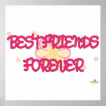 Best Friends Forever Orange Pink Flowers Posters