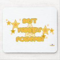 Best Friends Forever Orange Yellow Stars Mouse Pad