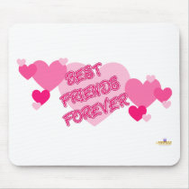Best Friends Forever Pink Hearts Mouse Pads