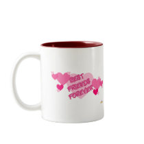 Best Friends Forever Pink Hearts Coffee Mugs