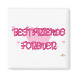 Best Friends Forever Pink Lt Hearts Refrigerator Magnets