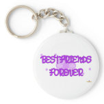 Best Friends Forever Purple Lt Flowers Keychain