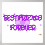 Best Friends Forever Purple Lt Flowers Posters