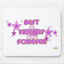 Best Friends Forever Purple Yellow Stars Mouse Mats