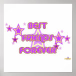 Best Friends Forever Purple Yellow Stars posters