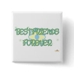 Best Friends Forever Yellow Blue Flowers Button