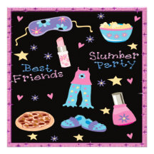 Best Friends Slumber Party Sleepover Invitation