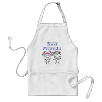 Best friends stick figure apron