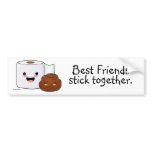 Best Friends Stick Together Poo and TP bumper stickers