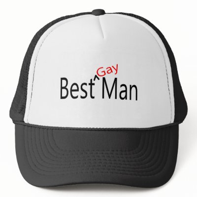 Best Gay Man Wedding Trucker Hats by WeddingZazzle