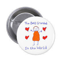 Best Grandad In The World Pinback Buttons
