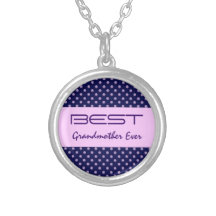 Best Grandmother Ever Purple Polka Dots Custom V29 Custom Necklace